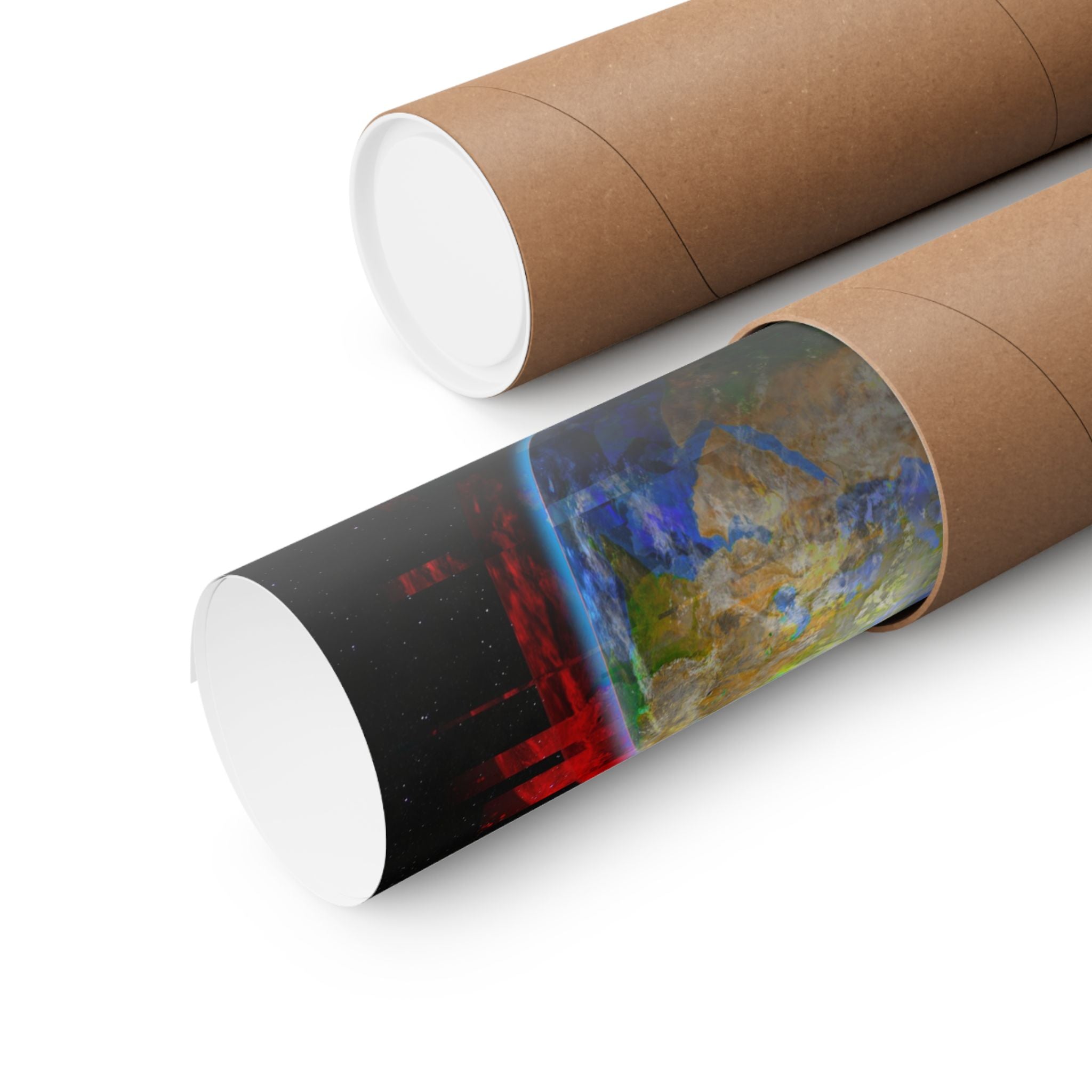 Earth Glitched Poster - Digital Glitch Space Art Print