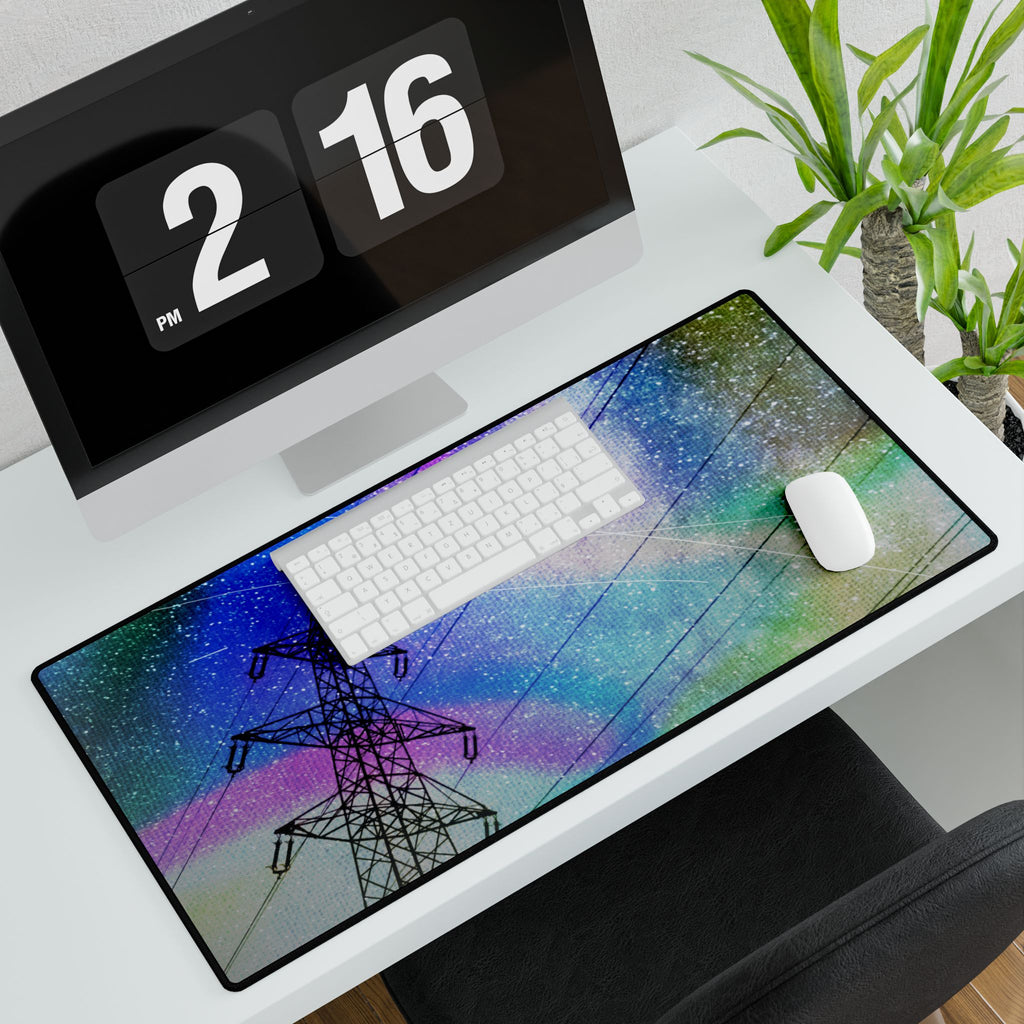 Solar Storm Desk Mat - Cosmic Flare Celestial Explosion Mouse Pad