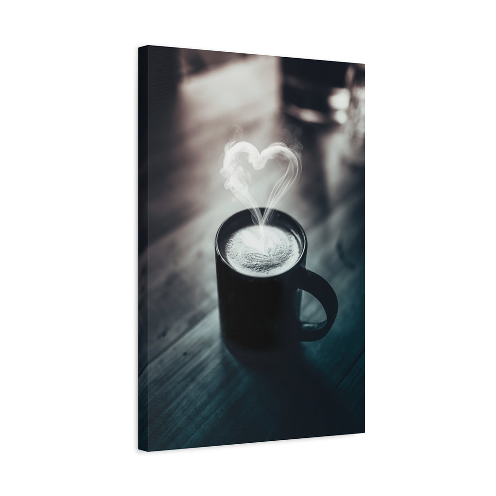 Coffee Love Kitchen Canvas Wall Art - Rustic Cafe Decor