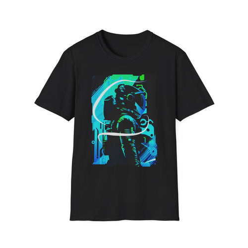 Grunge Paint Blast Astronaut Graphic Tee - Splatter Space Shirt