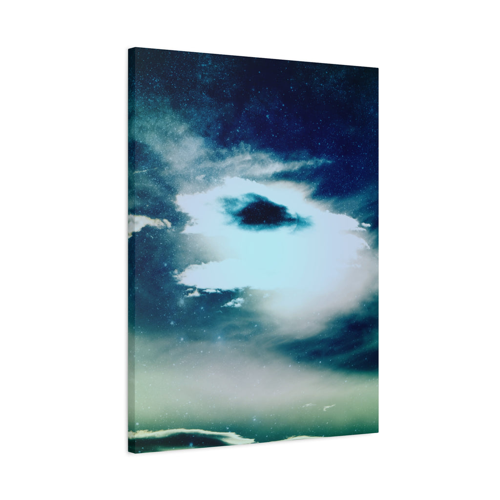 Sunset Space Mountains Canvas Art | Retro Vaporwave Galactic Landscape Wall Decor