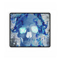 Blue Flame Skull Gaming Desk Mat - Gothic Fire Skull Mat