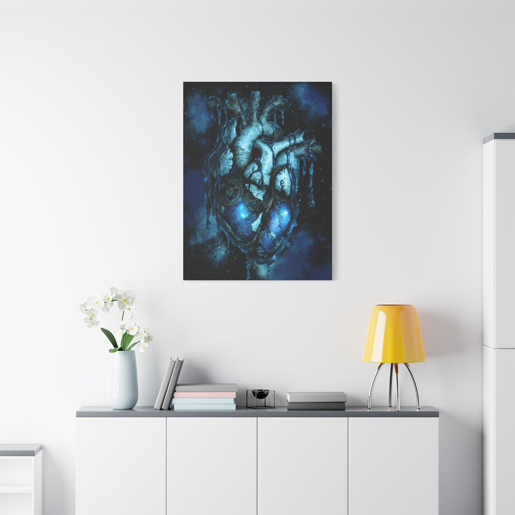 Galaxy Heart Canvas Wall Art - Cosmic Anatomical Space Love Decor