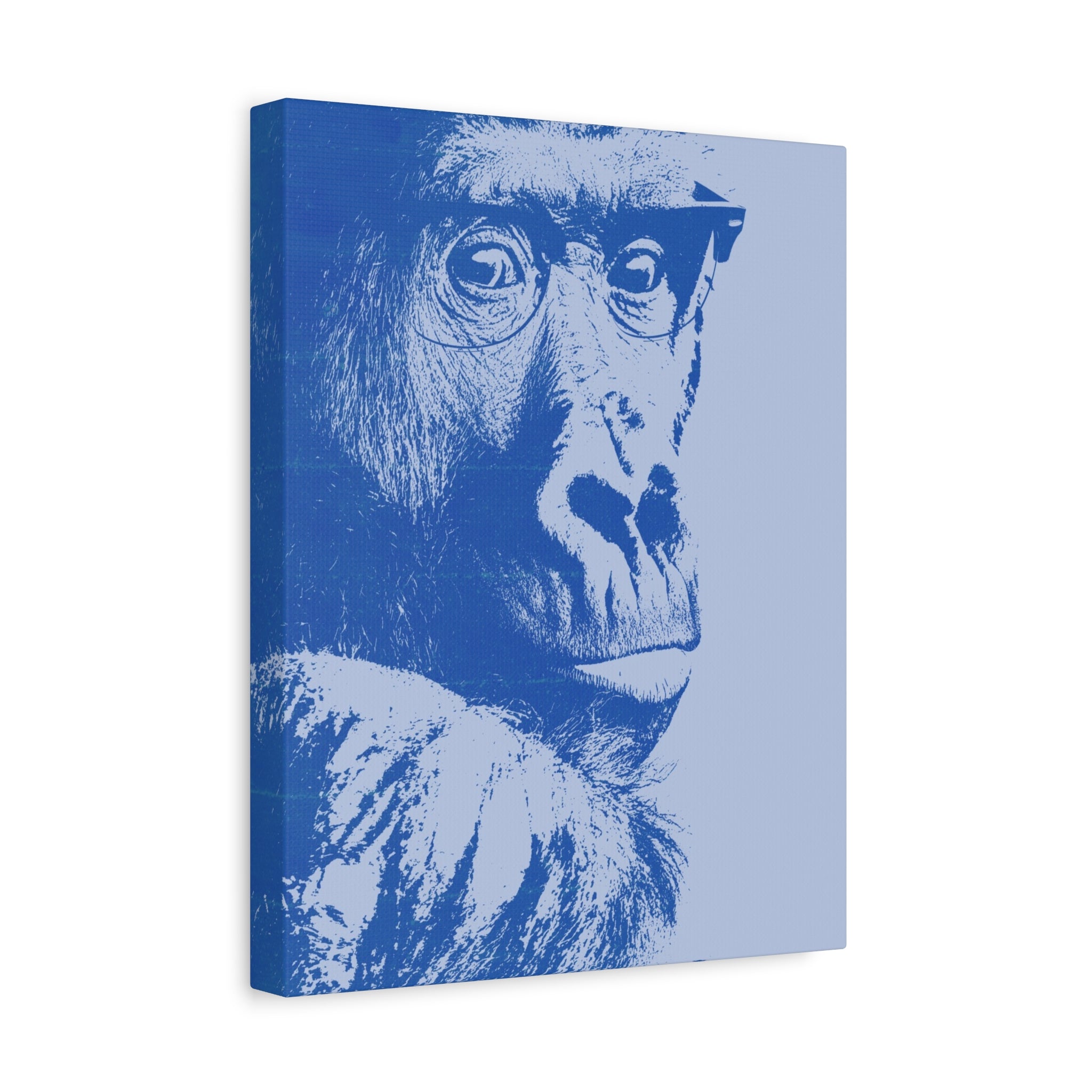 Educated Gorilla Canvas Wall Art - Abstract Modern Primate Decor