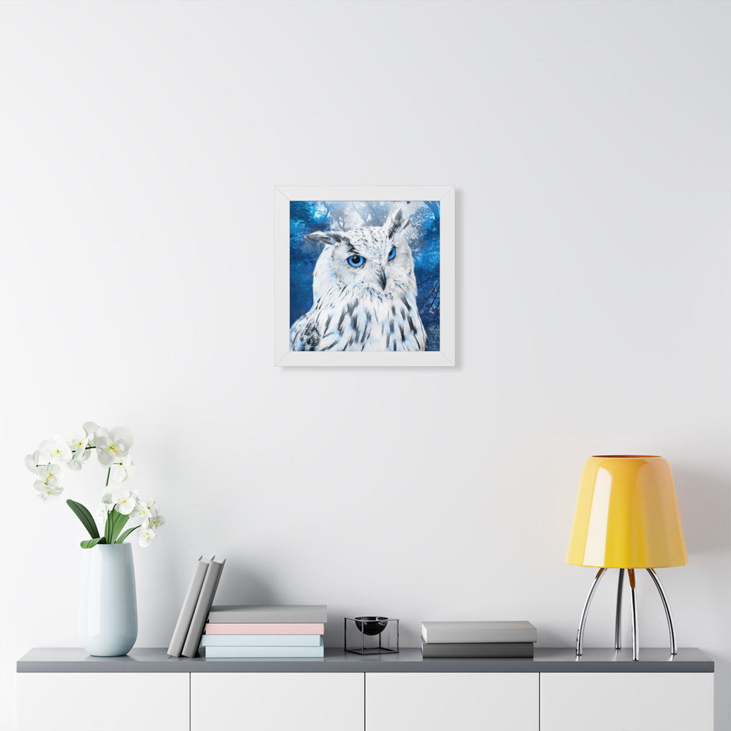Frost Owl Poster - Ethereal Winter Woodland Art Print