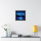 Cosmic Frosted City Skyline Poster - Galactic Winter Cityscape