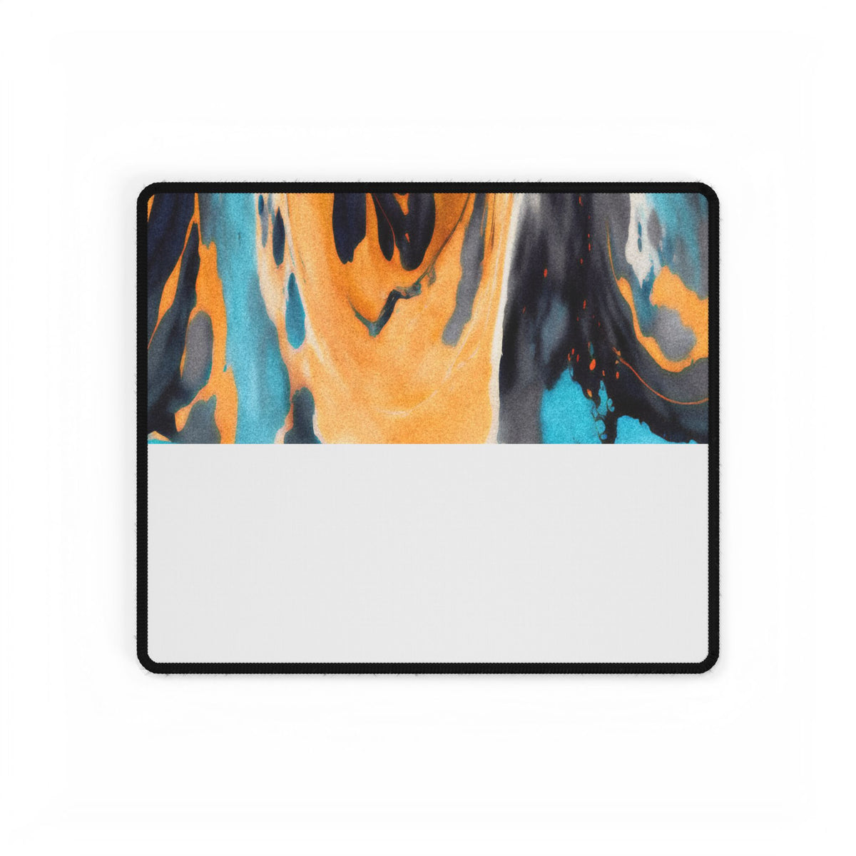 Ice And Fire Desk Mat - Swirling Mix Orange Blue Mouse Pad