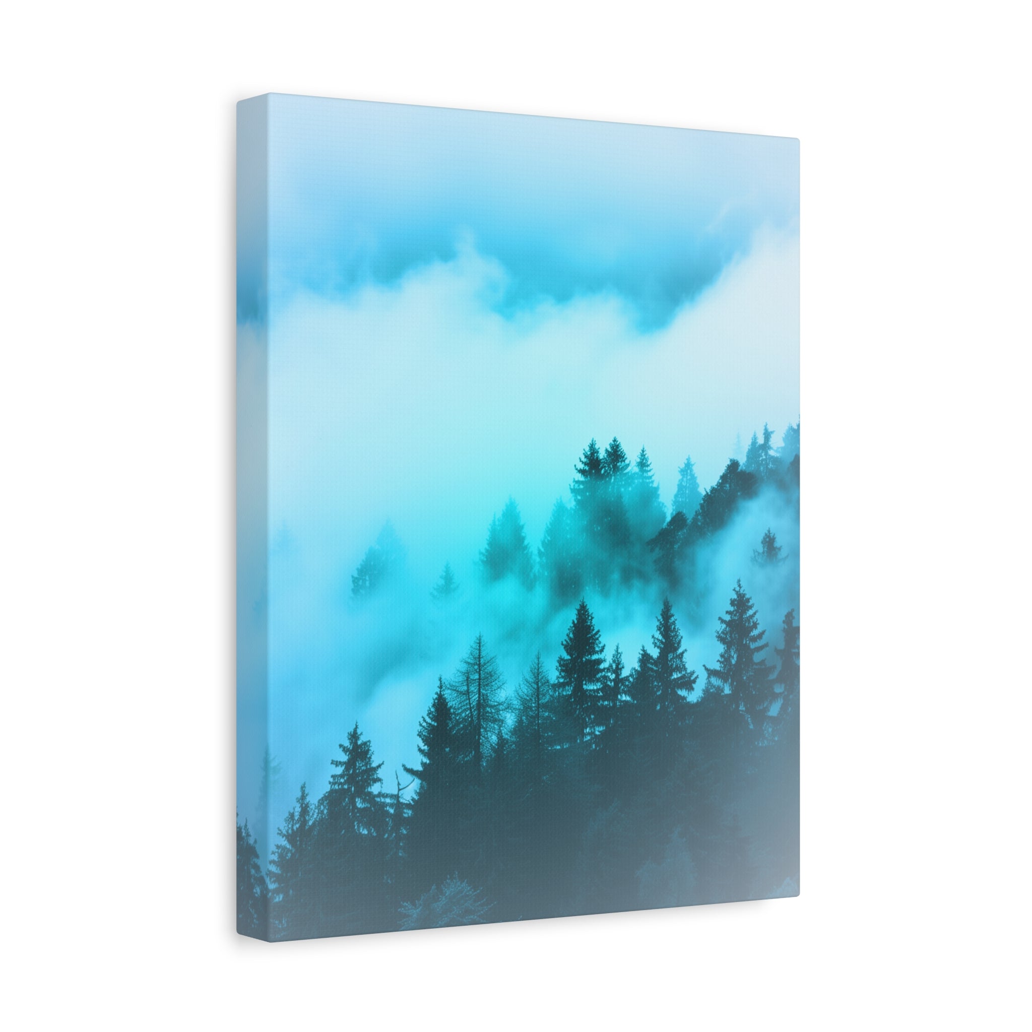 Blue Mountain Fog Canvas Art - Tranquil Blue Ridge Decor