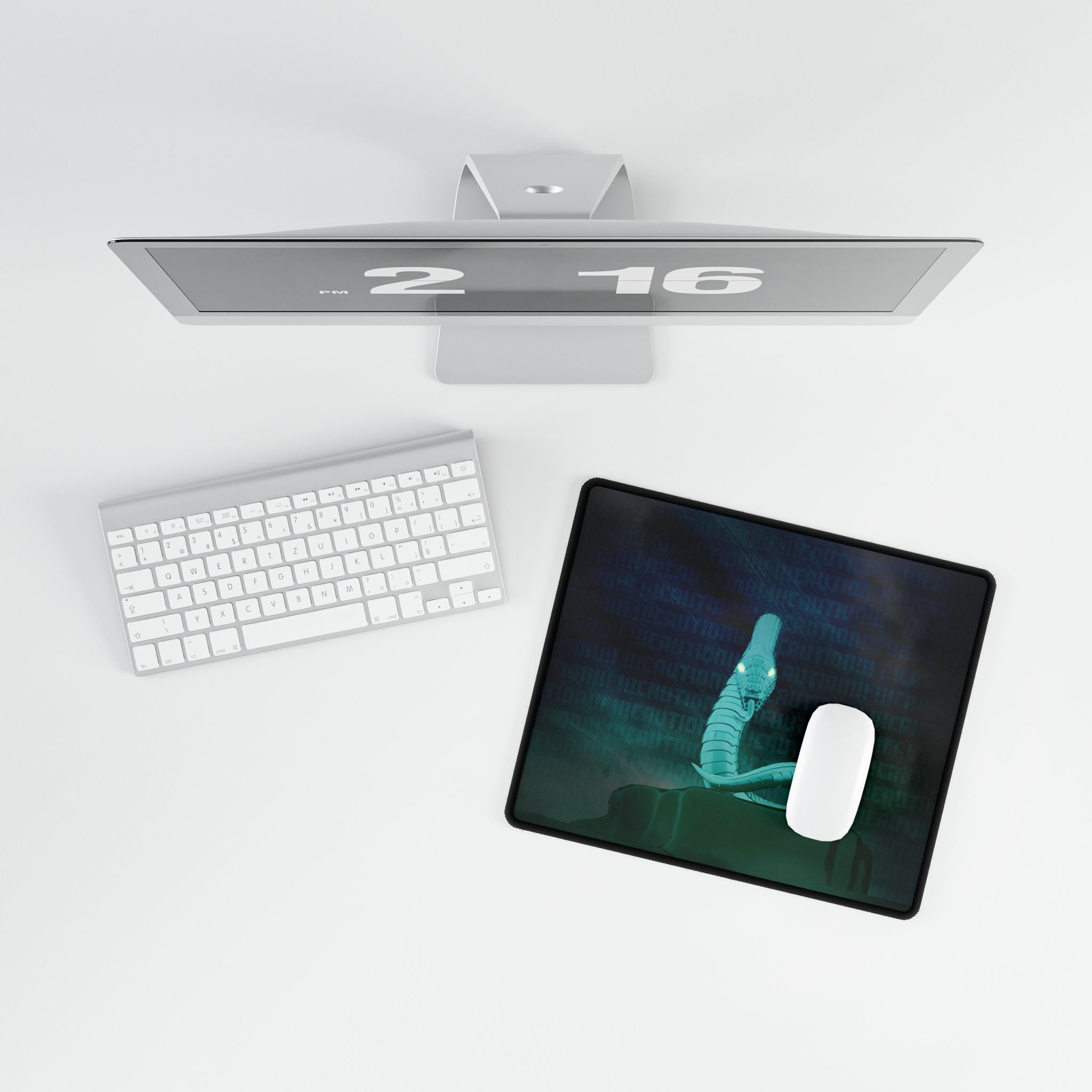 Snake Bite Desk Mat - Neon Viper Strike Tactical Mouse Pad