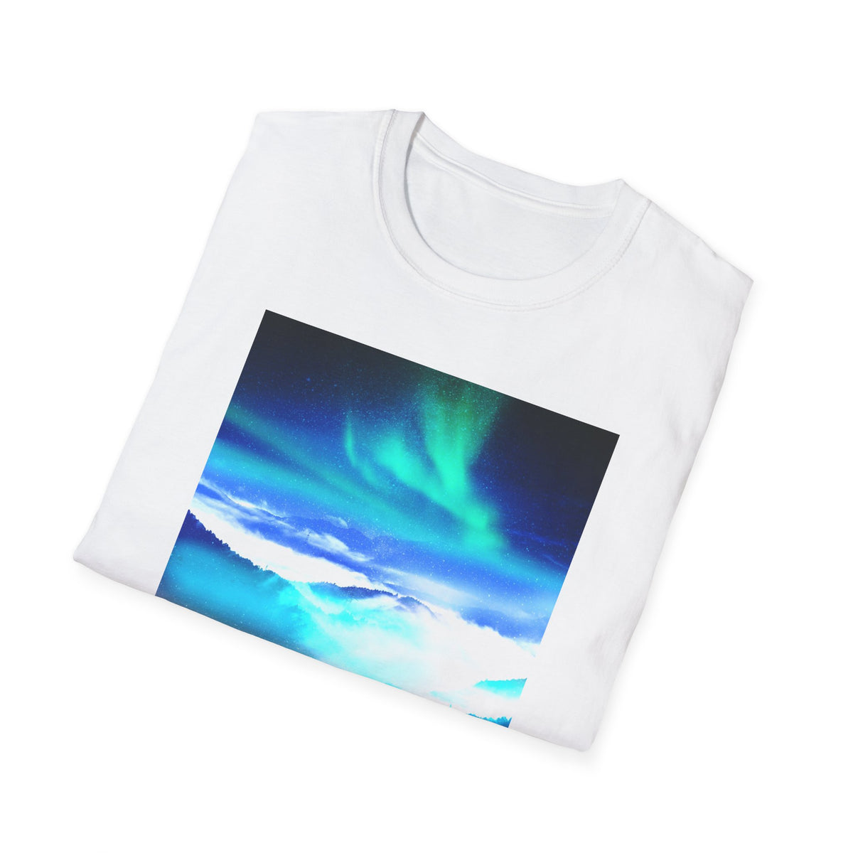 Starry Mountain Sky Graphic Tee - Aurora Borealis Shirt