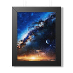 Space Sunrise Framed Poster - Cosmic Galaxy Sunrise Wall Art