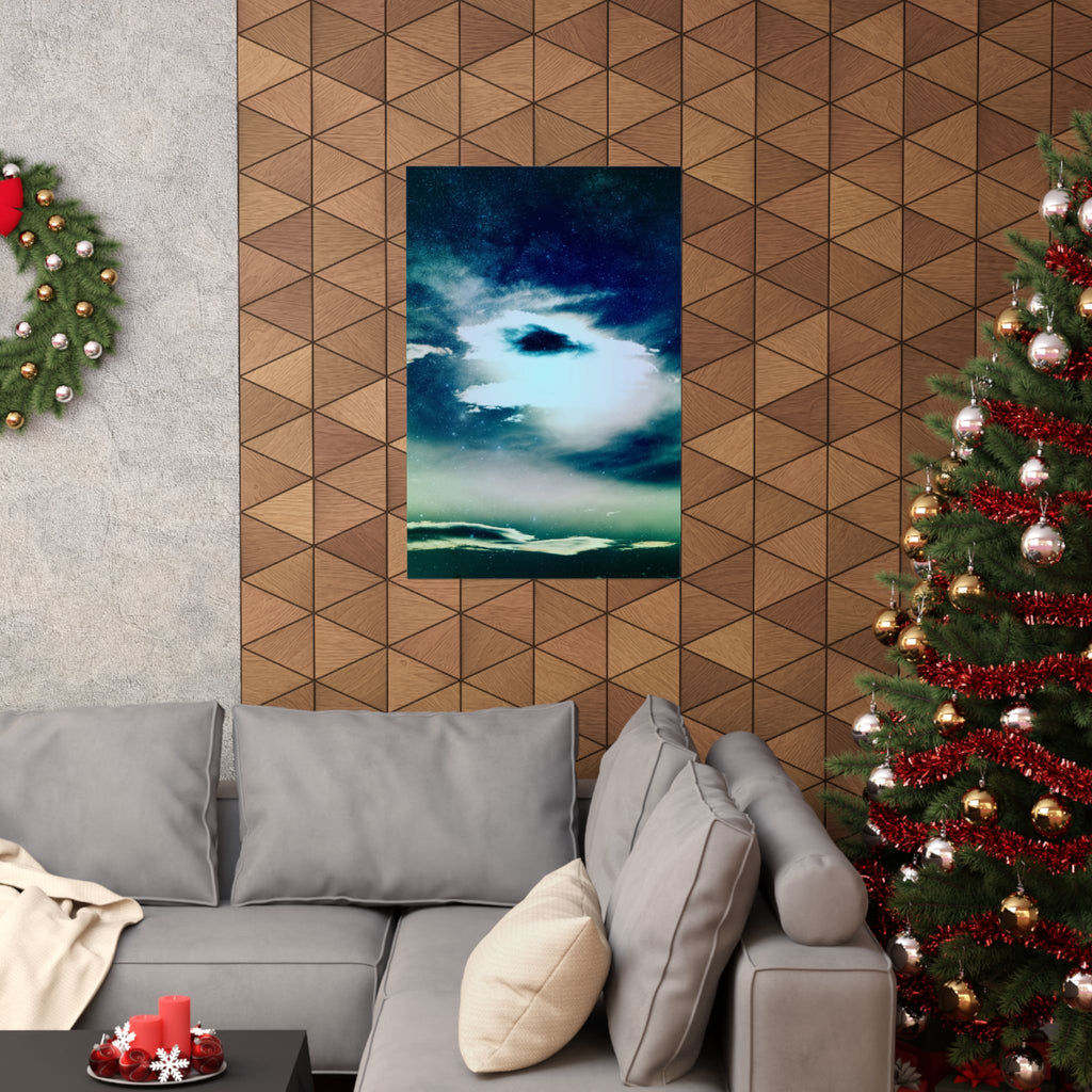 Sunset Space Mountains Matte Poster Print