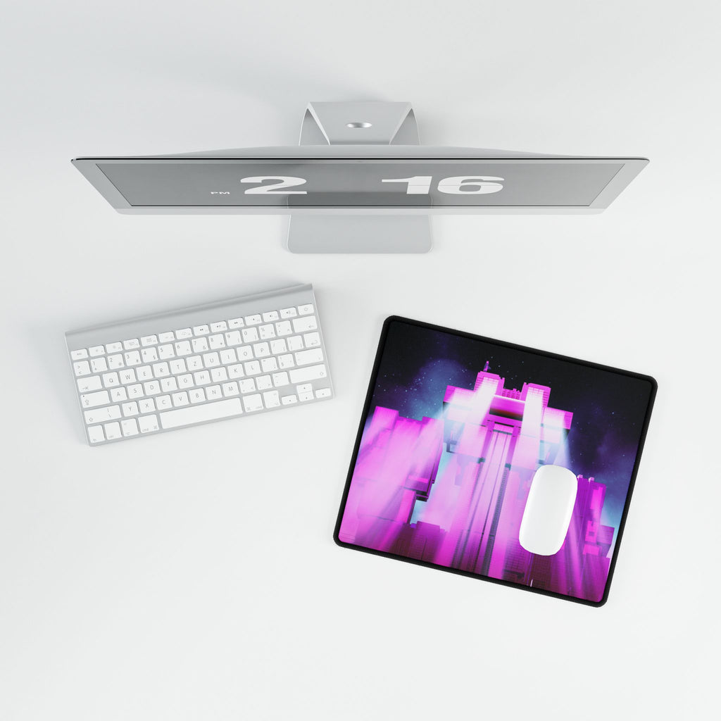The City of Lights Neon Night Urban Skyline Gaming Mousepad