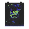 The Void of Space Matte Vertical Poste - Neon Skull Astronaut Art Print