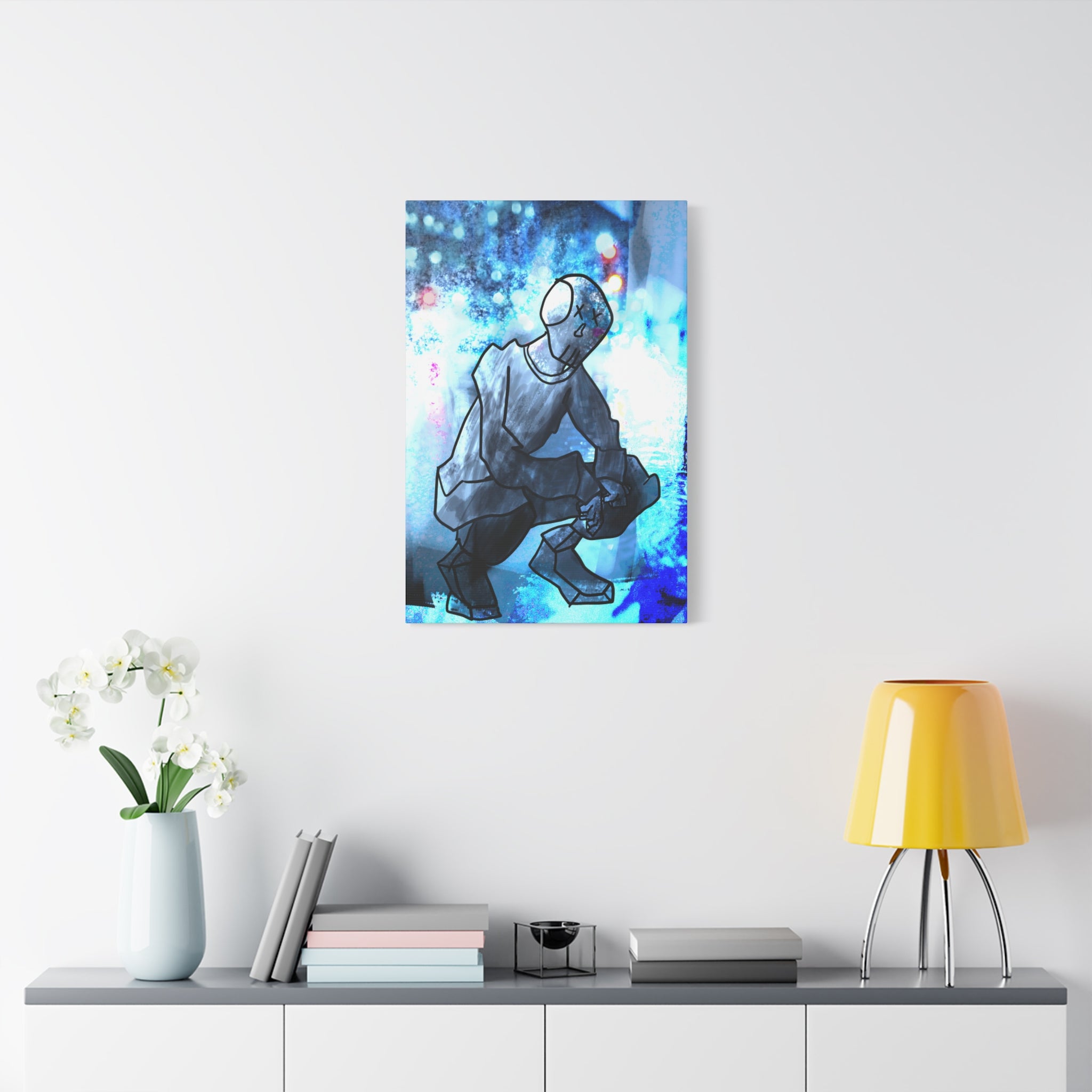 Robot Man Canvas Wall Art - Cyberpunk Android Dystopian Decor