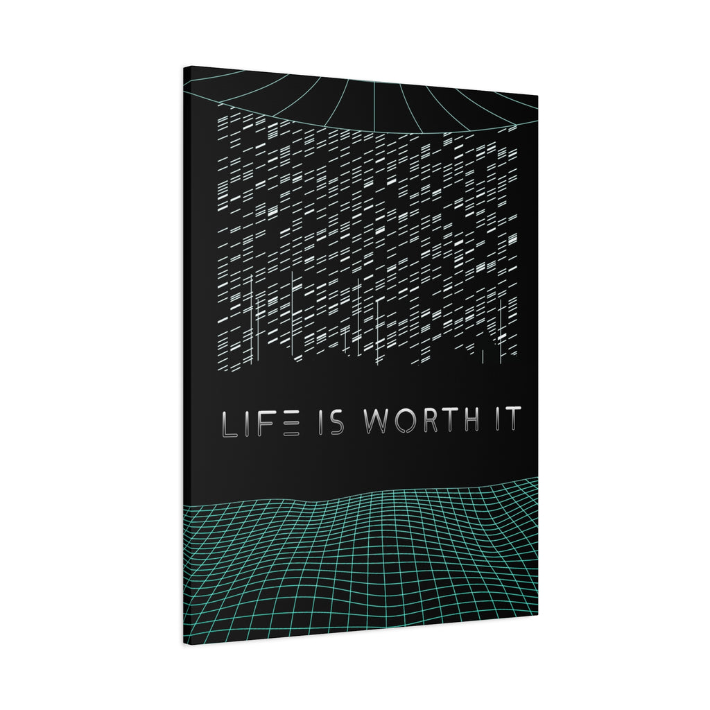 Life Is Worth It Canvas Wall Art - Abstract Symbolic Cyber Decor