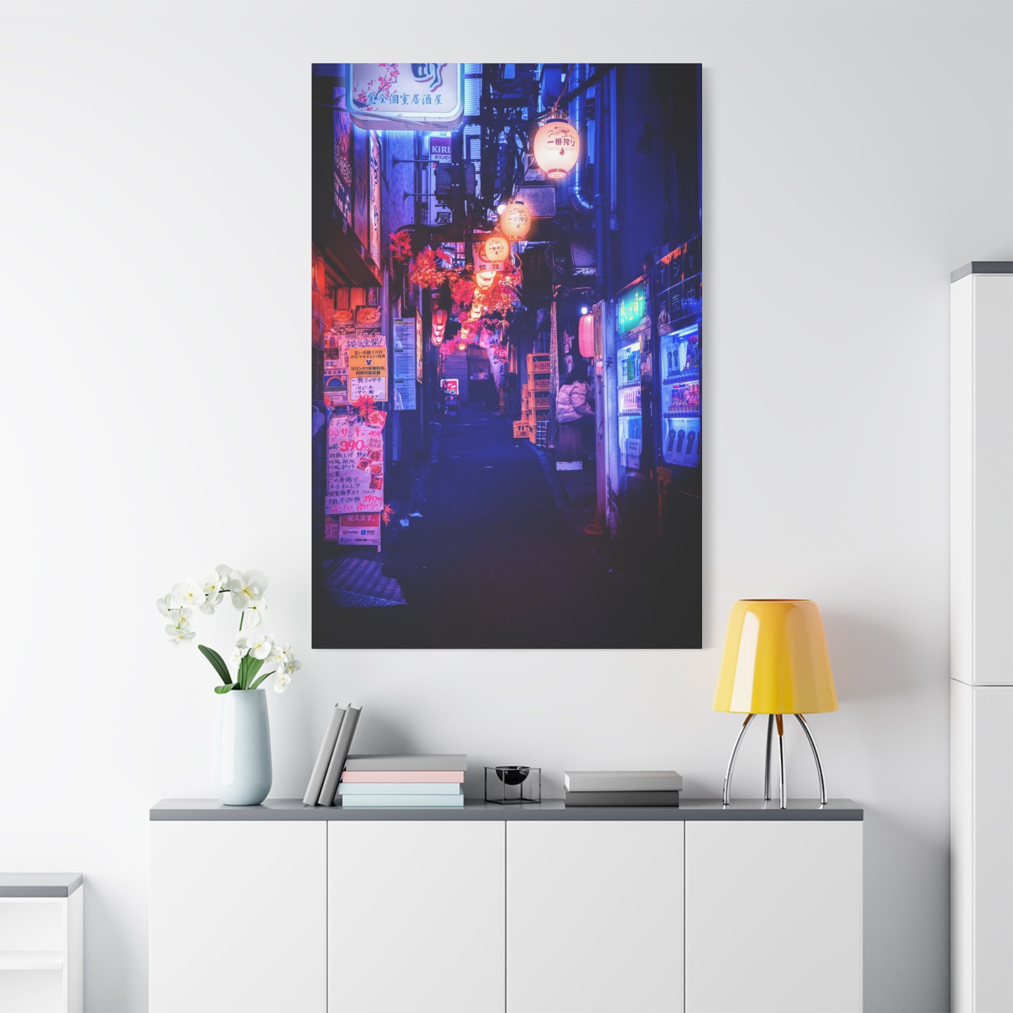 Japanese City Punk FX Canvas Wall Art - Cyberpunk Street Decor