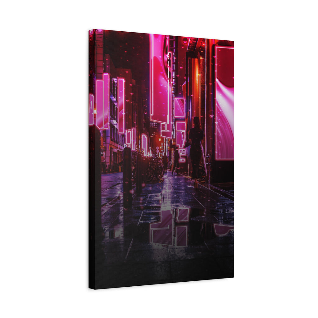 Japanese City Punk FX.3 Canvas Wall Art - Cyberpunk Tokyo Street Decor