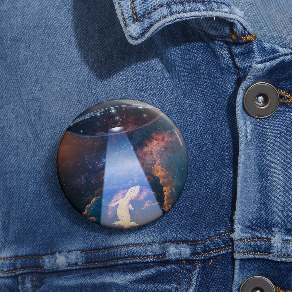 Space Lizards Pin - Lizard Ufo Art Button