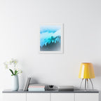Blue Mountain Fog Framed Poster - Misty Landscape Wall Art