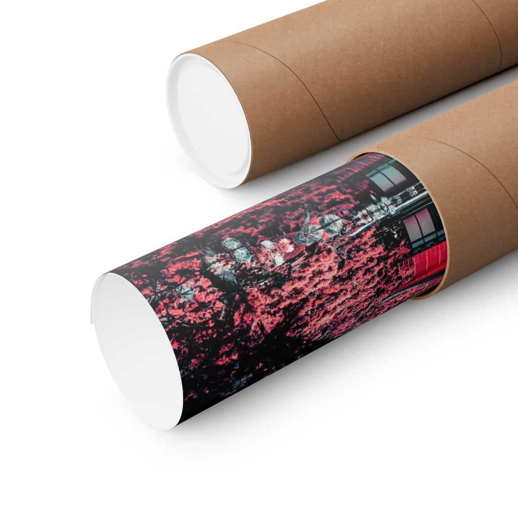 Red Forest Poster - Abstract Crimson Landscape Art Print
