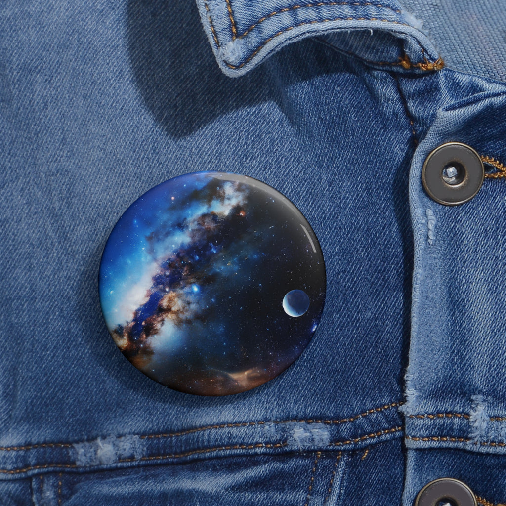 Space Sunrise Pin - Cosmic Nebula Art Button