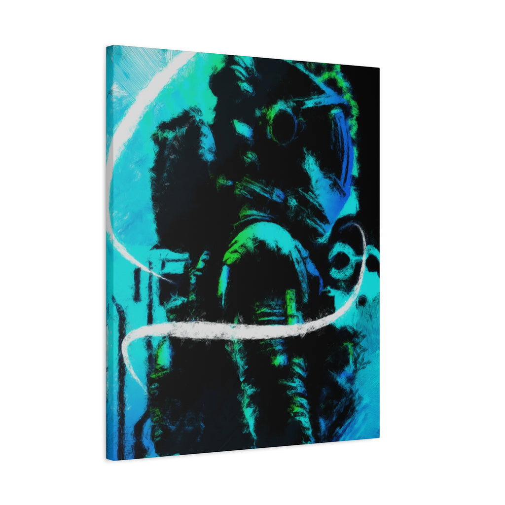 Grunge Space Man Canvas Art - Urban Graffiti Astronaut Decor
