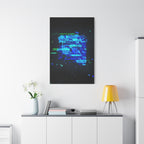 The Data Cube Sci-Fi Cyberpunk Canvas Art | Abstract Tech Futuristic Digital Wall Decor
