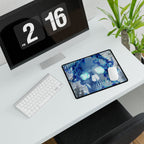 Blue Flame Skull Dark Gothic Gaming Desk Mat