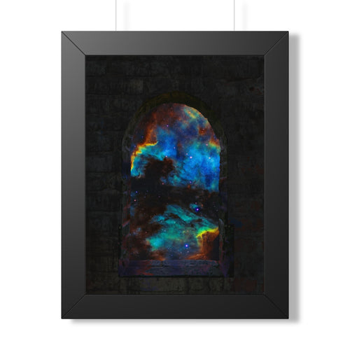 Stellar Castle Window Framed Poster - Galaxy Cosmos Wall Art