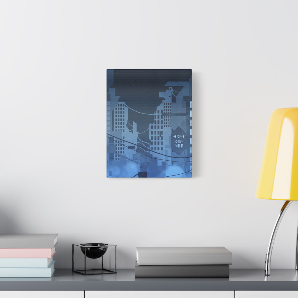 City Lights Canvas Wall Art - Neon Cyberpunk Cityscape Decor