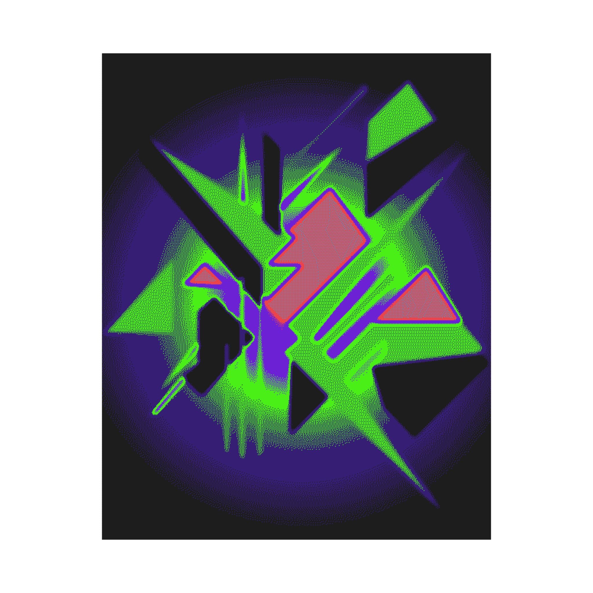 90s Paranoia Vaporwave Poster - Neon Glitch Art Print