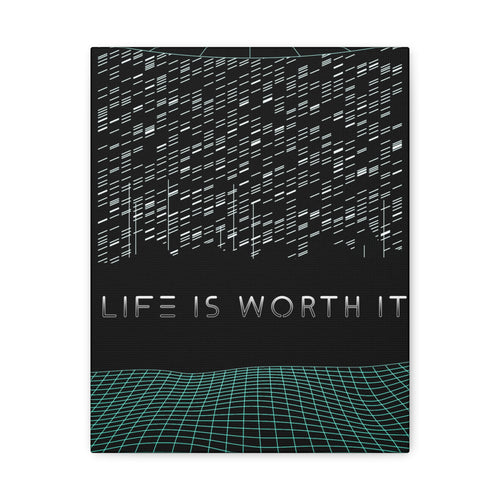 Life Is Worth It Canvas Wall Art - Abstract Symbolic Cyber Decor