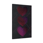 Three Hearts Level One Retro Gamer Canvas Art | Minimalist 8-Bit Pixel Love Wall Decor