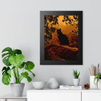 Spooky Cat in Tree Framed Poster - Halloween Wall Art