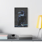 Blue Crow Canvas Wall Art - Surreal Raven Bird Decor