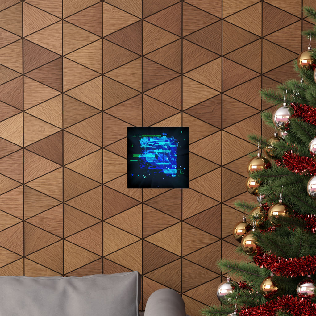 Vibrant Data Cube Matte Vertical Poster - Stunning Digital Art for Home Decor