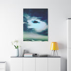 Sunset Space Mountains Canvas Art | Retro Vaporwave Galactic Landscape Wall Decor
