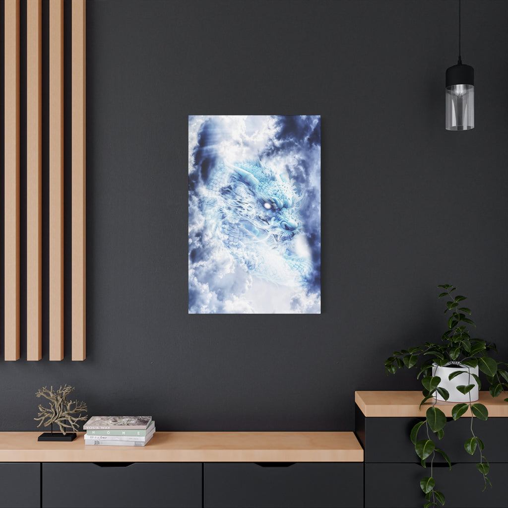 Blue Sky Dragon Canvas Wall Art - Celestial Fantasy Decor