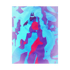 Retro Ice Cave Poster - Cool-Toned Glitch Aesthetic Art Print
