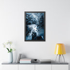 Frozen Forest Framed Poster - Blue Winter Nature Wall Art