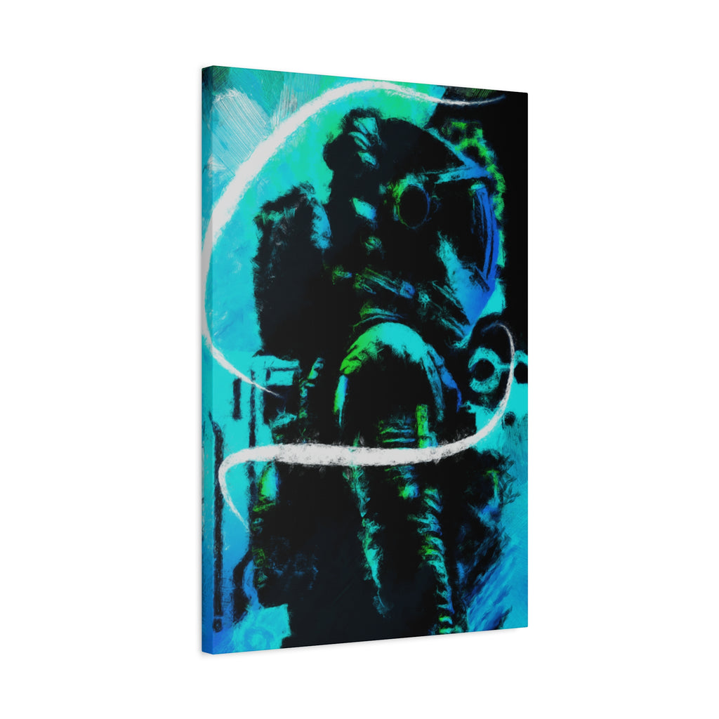 Grunge Space Man Canvas Art - Urban Graffiti Astronaut Decor