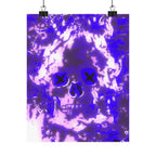 Vaporwaave Neon Skull Matte Poster Print