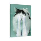Laser Cat Canvas Wall Art - Funny Sci-Fi Space Feline Decor