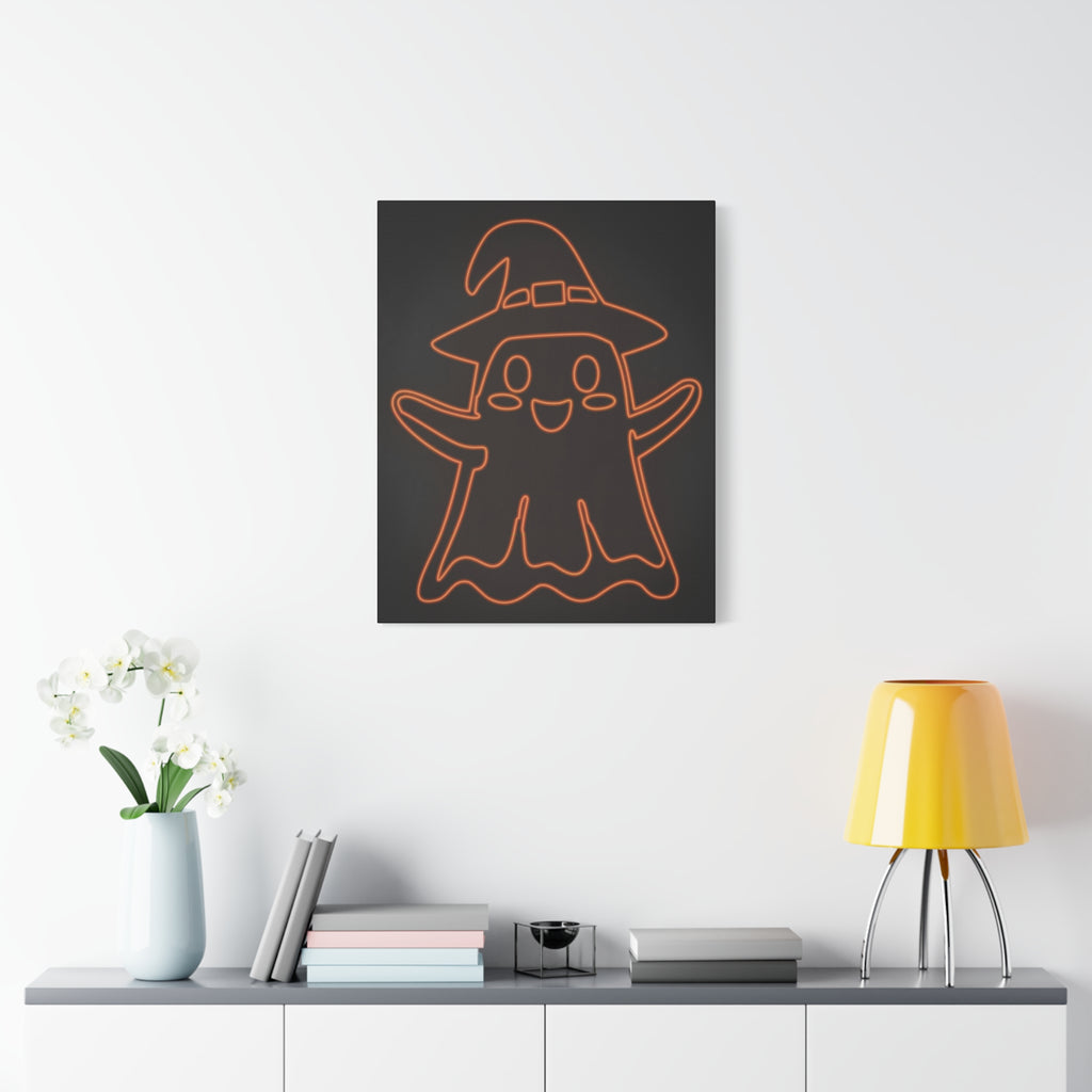 Cute Ghost Canvas Wall Art - Halloween Kids Room Decor