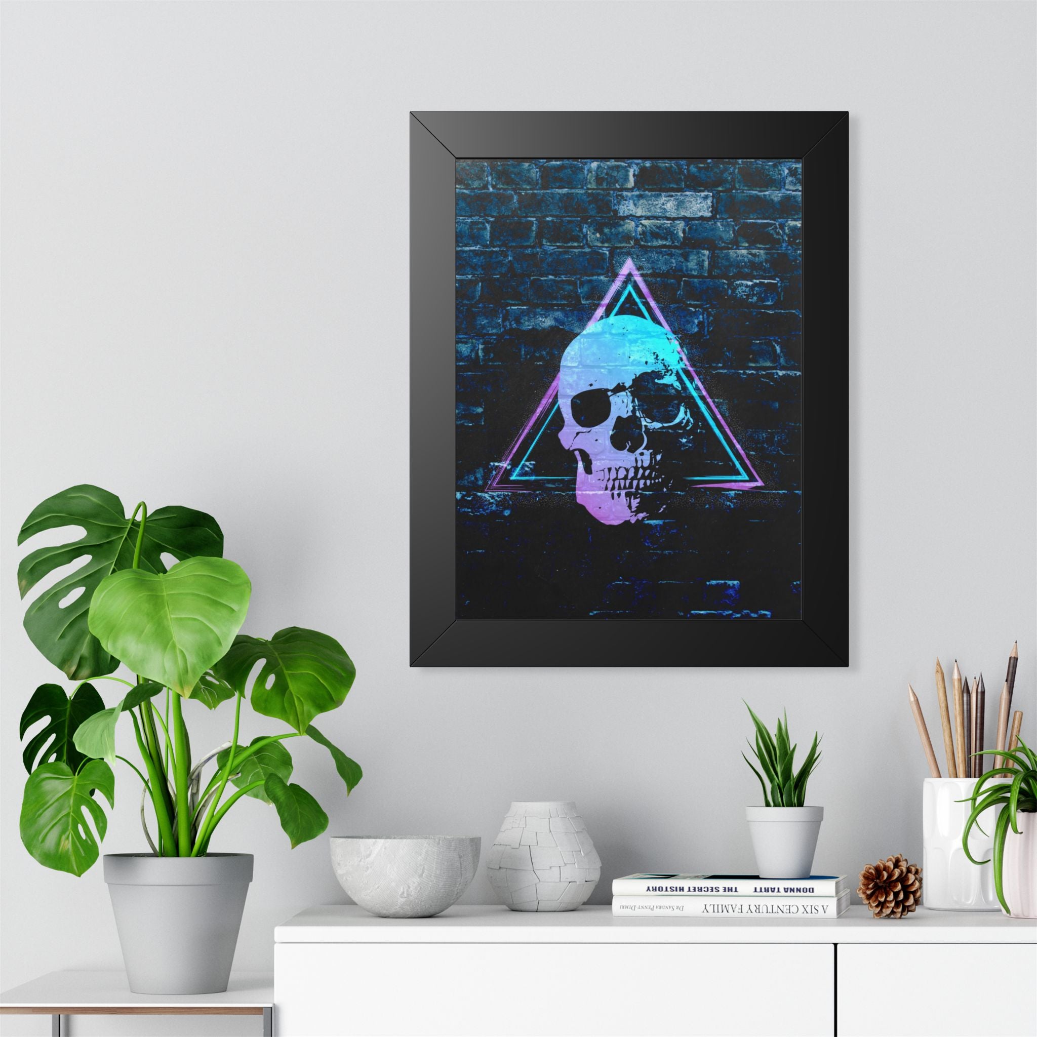 Skull Wall Art Framed Poster - Dark Gothic Skull Print