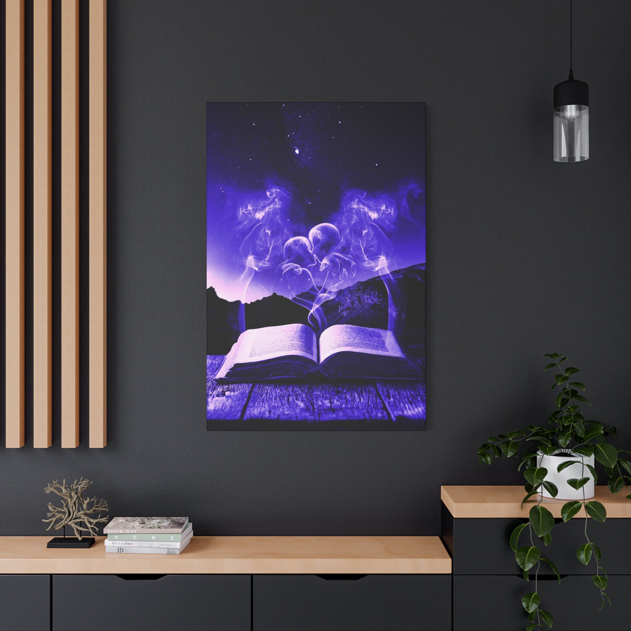 Magic Book Love Spell Canvas Wall Art - Witchy Fantasy Decor
