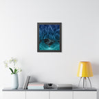 Cyber Wave Escape Framed Poster - Synthwave Neon Wall Art
