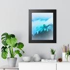 Blue Mountain Fog Framed Poster - Misty Landscape Wall Art