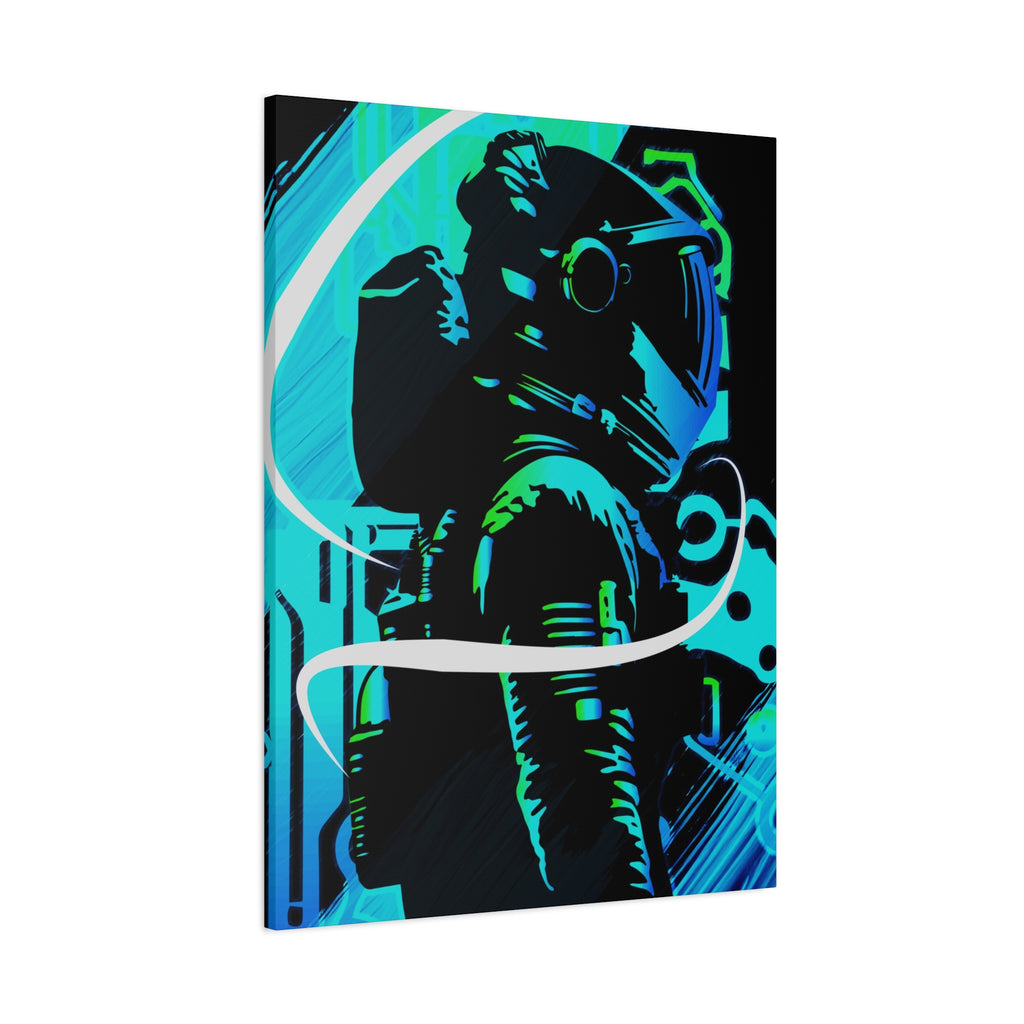 Grunge Paint Blast Canvas Wall Art - Abstract Graffiti Astronaut Decor